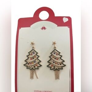 Christmas tree earrings hypoallergenic